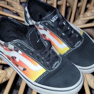 Flame Little Kids Vans Sz. 12